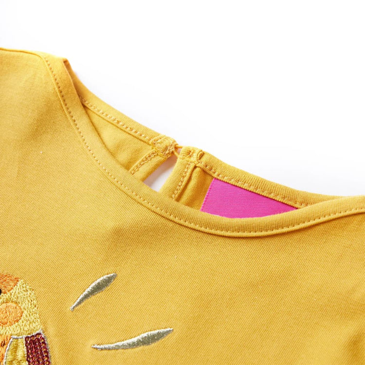 Vidaxl kindershirt met lange mouwen 116 donker okerkleurig