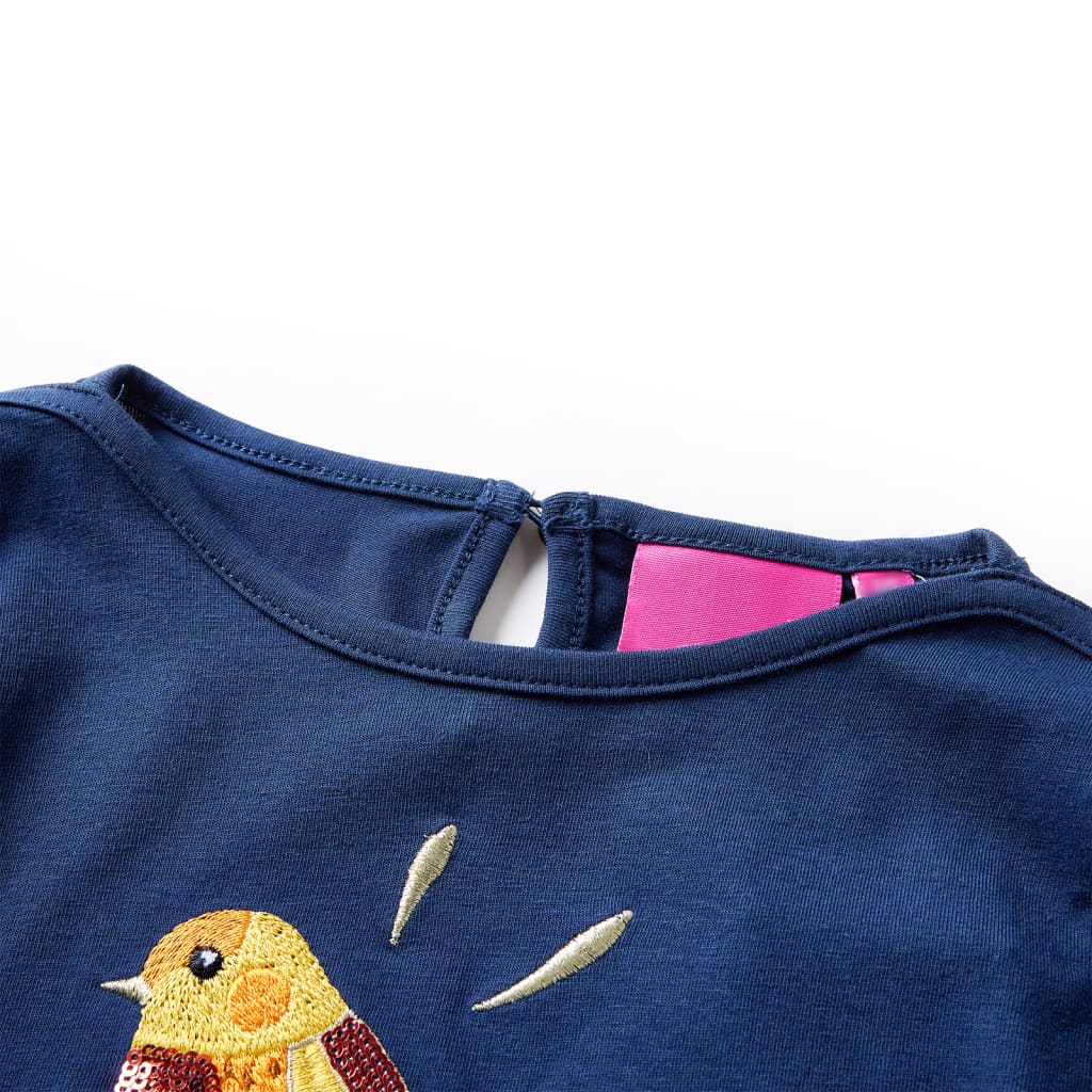 VidaXL Kindershirt met lange mouwen 116 marineblauw