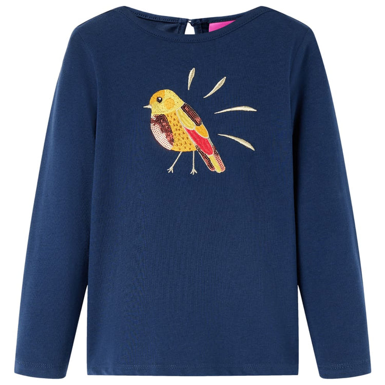 Vidaxl kindershirt met lange mouwen 140 marineblauw