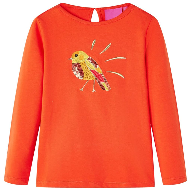 Vidaxl kindershirt met lange mouwen 92 donkeroranje
