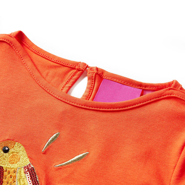 Vidaxl kindershirt met lange mouwen 92 donkeroranje