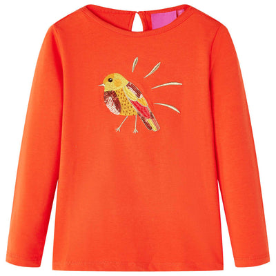 VidaXL Kindershirt met lange mouwen 116 donkeroranje