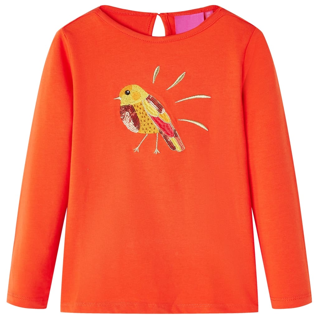Vidaxl kindershirt met lange mouwen 128 donkeroranje