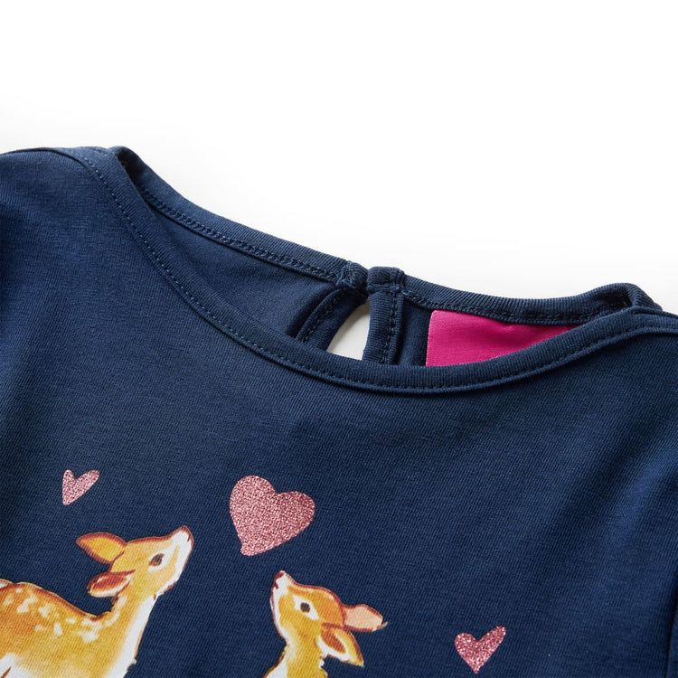 Vidaxl kindershirt met lange mouwen 128 marineblauw