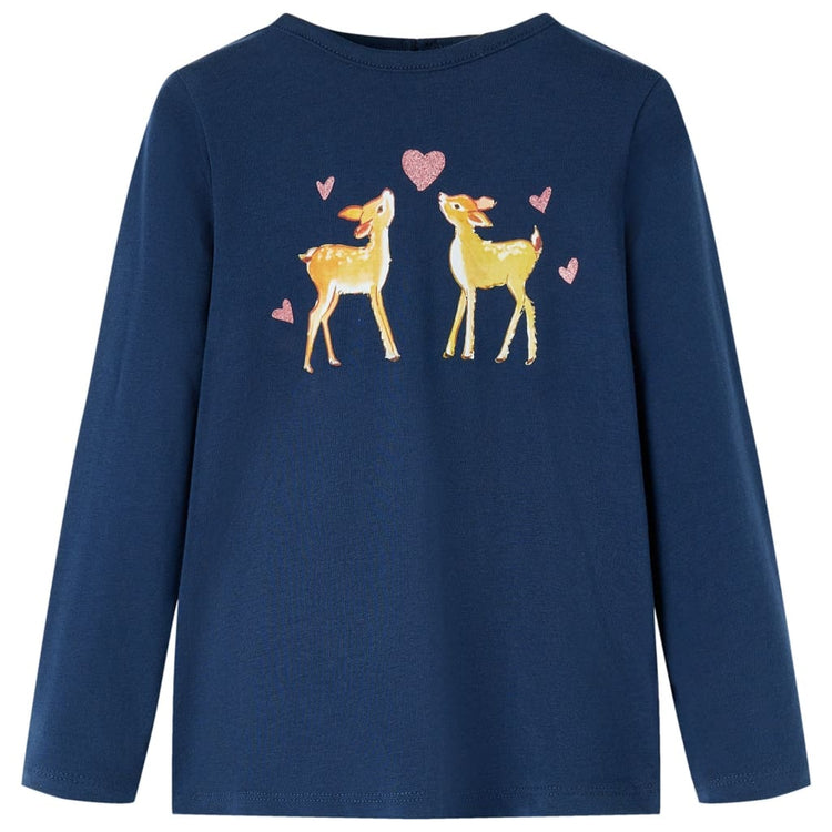 Vidaxl kindershirt met lange mouwen 140 marineblauw