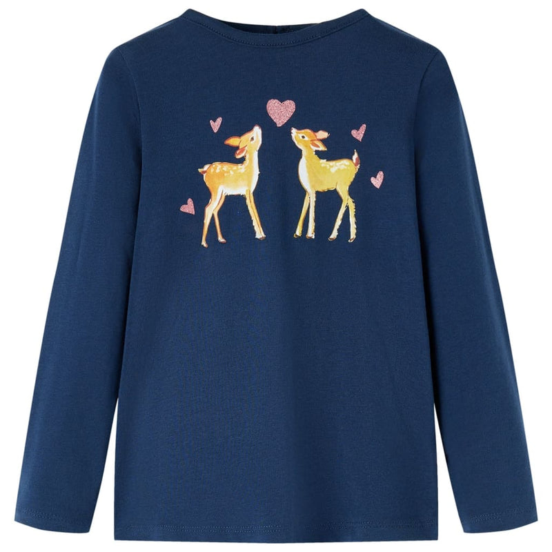 Vidaxl kindershirt met lange mouwen 140 marineblauw