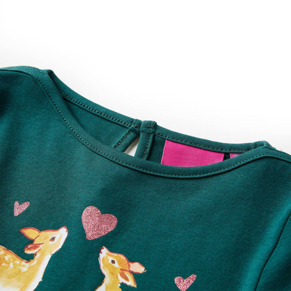 Vidaxl kindershirt met lange mouwen 104 donkergroen