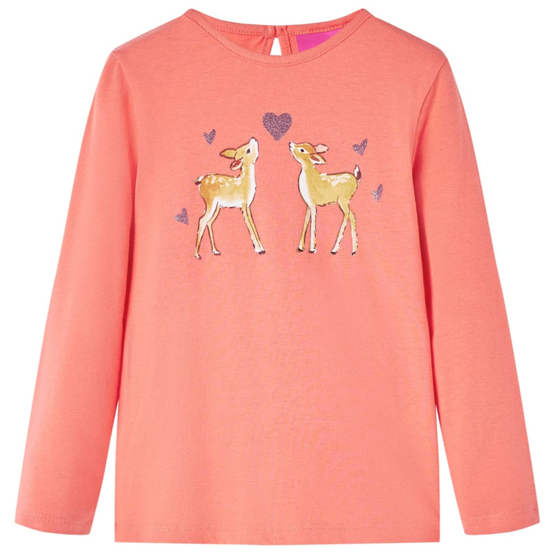 Vidaxl kindershirt met lange mouwen 104 koraalkleurig