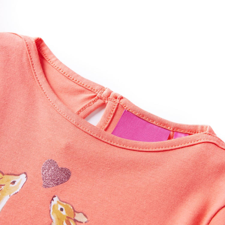 Vidaxl kindershirt met lange mouwen 116 koraalkleurig
