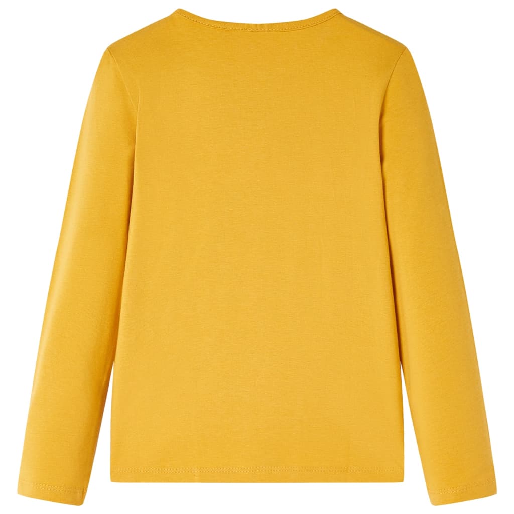 Vidaxl kindershirt met lange mouwen 128 donkerokerkleurig