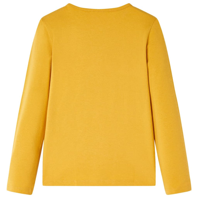 Vidaxl kindershirt met lange mouwen 140 donker donkerokerkleurig