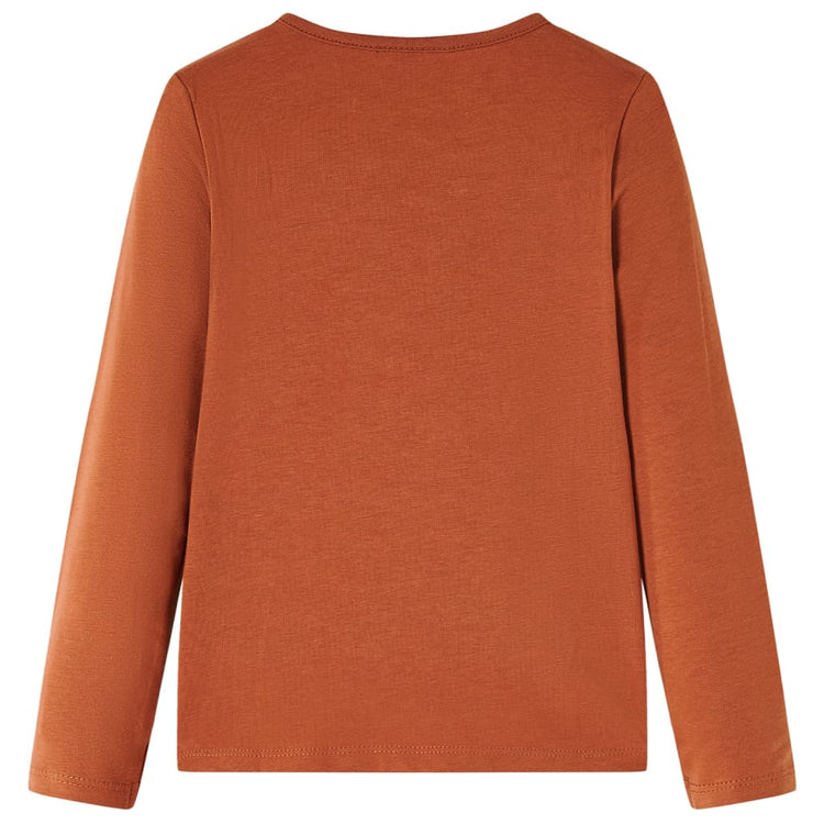 Vidaxl kindershirt met lange mouwen 116 cognackleurig