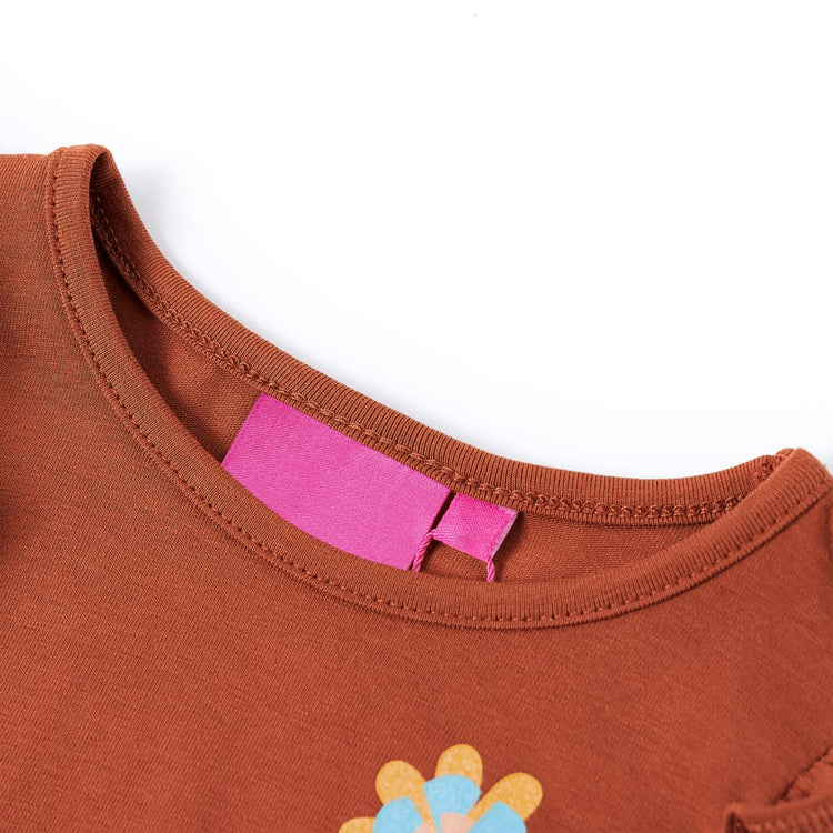 Vidaxl kindershirt met lange mouwen 116 cognackleurig
