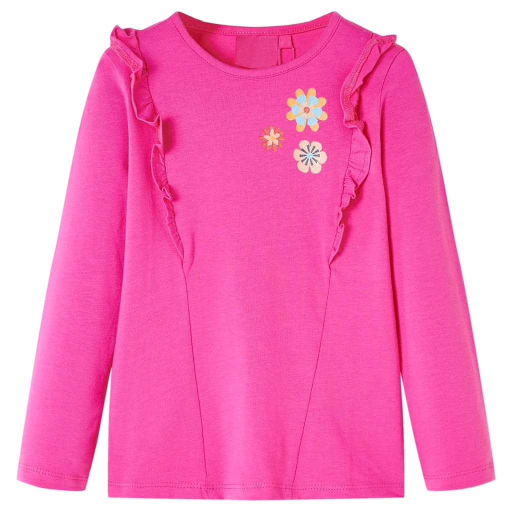 Vidaxl kindershirt met lange mouwen 116 donkerroze