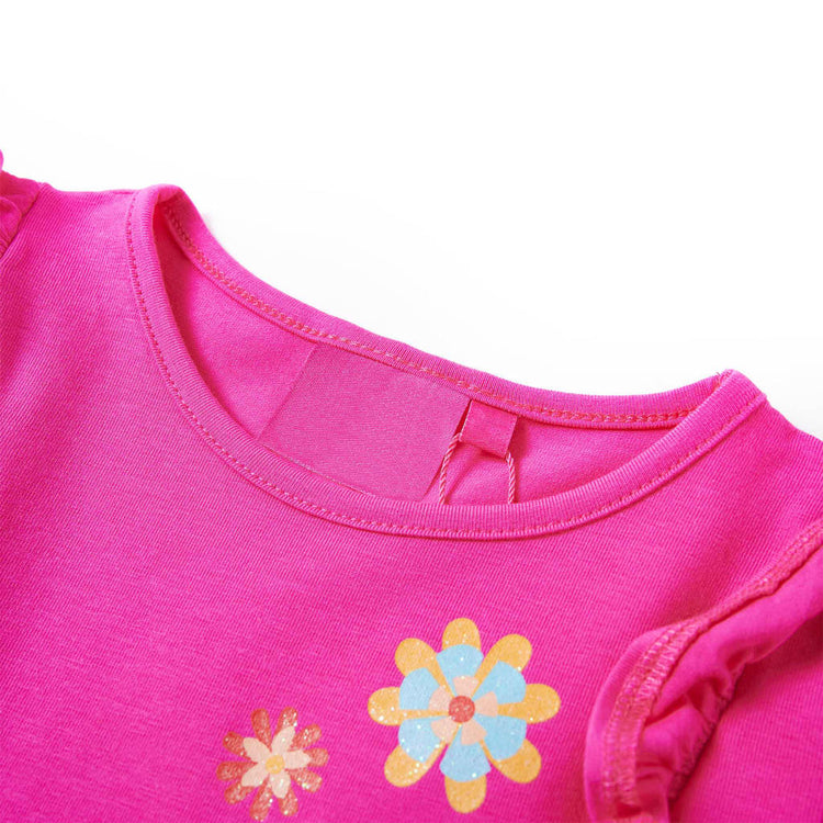Vidaxl kindershirt met lange mouwen 128 donkerroze
