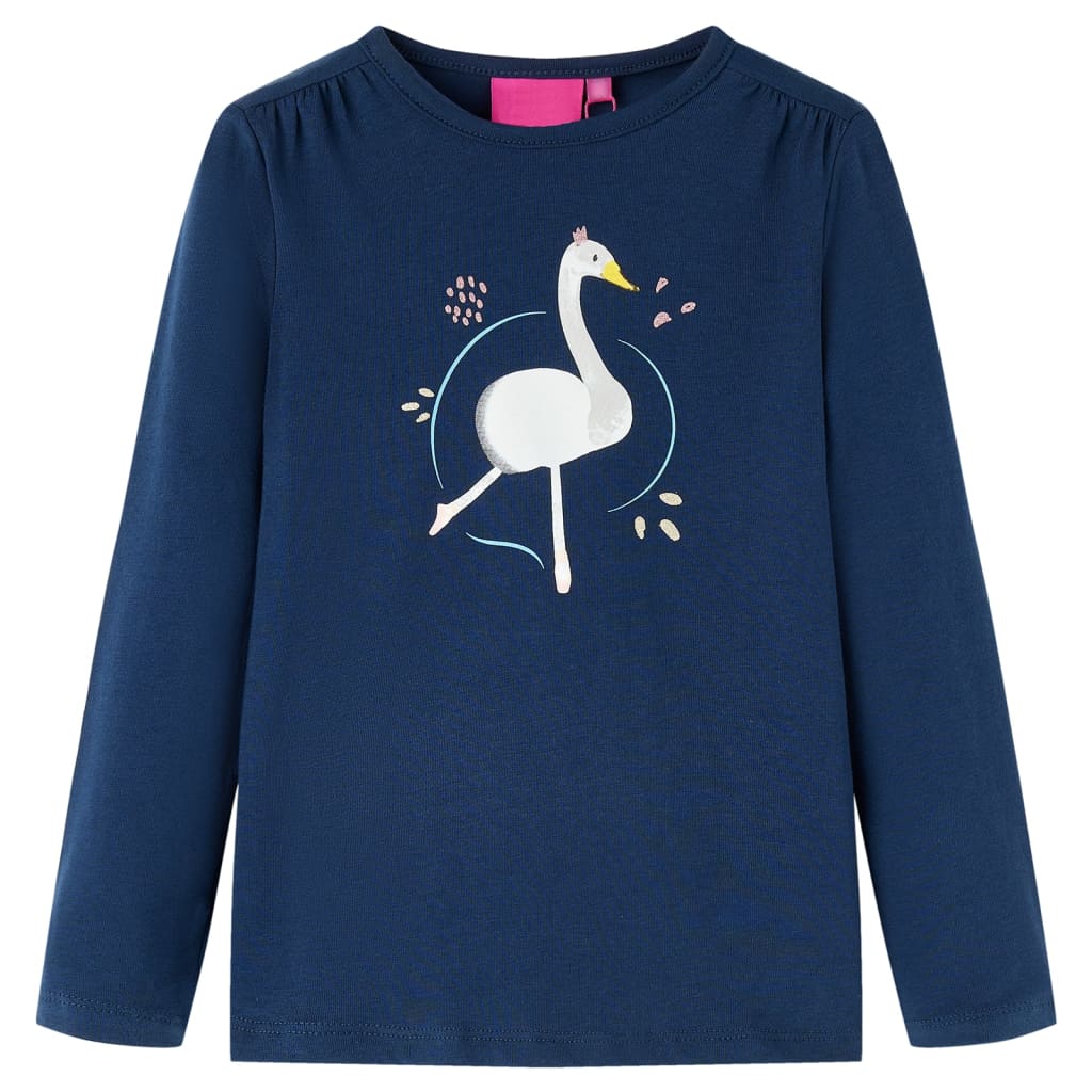 VidaXL Kindershirt met lange mouwen 116 marineblauw