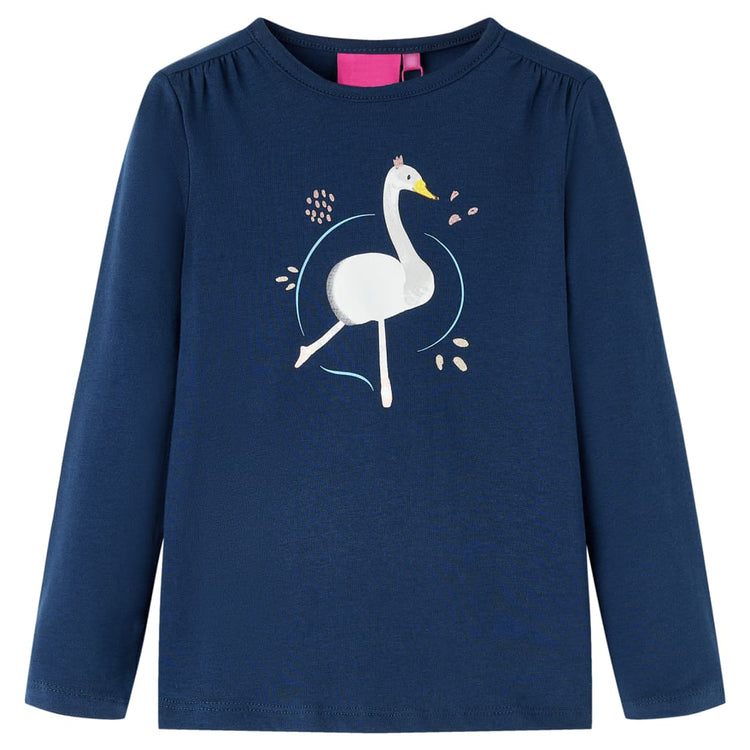 Vidaxl kindershirt met lange mouwen 128 marineblauw