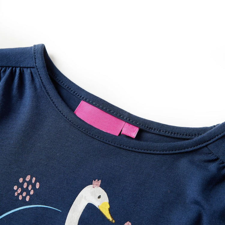 Vidaxl kindershirt met lange mouwen 128 marineblauw