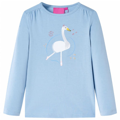 VidaXL Kindershirt met lange mouwen 128 lichtblauw