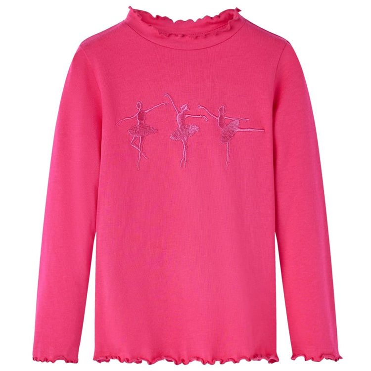Vidaxl kindershirt met lange mouwen 140 felroze