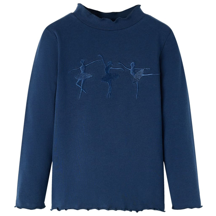 Vidaxl kindershirt lange mouwen 104 marineblauw