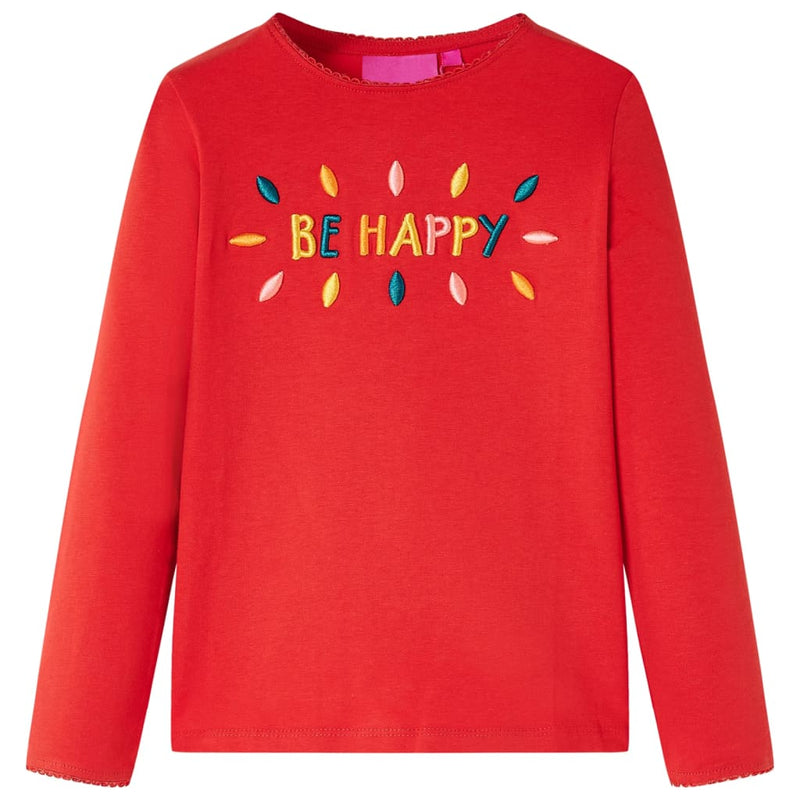 Vidaxl kindershirt met lange mouwen 92 rood