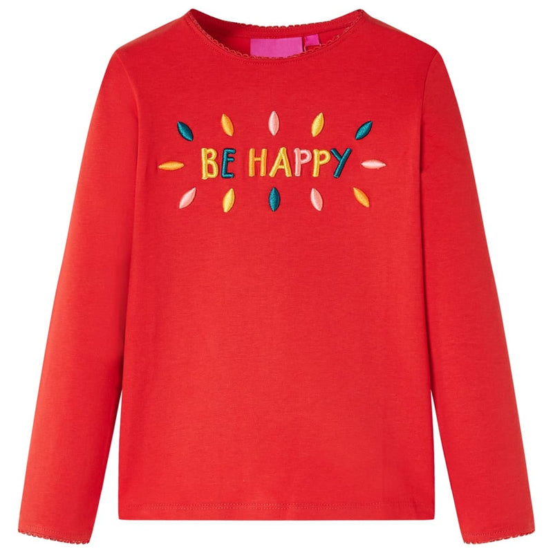 Vidaxl kindershirt met lange mouwen 104 rood