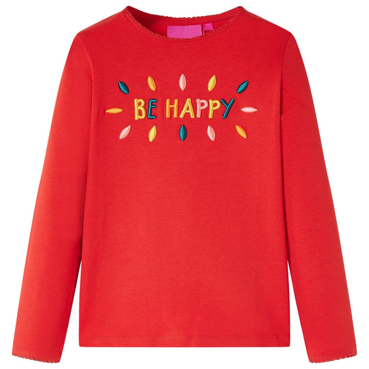 Vidaxl kindershirt met lange mouwen 128 rood