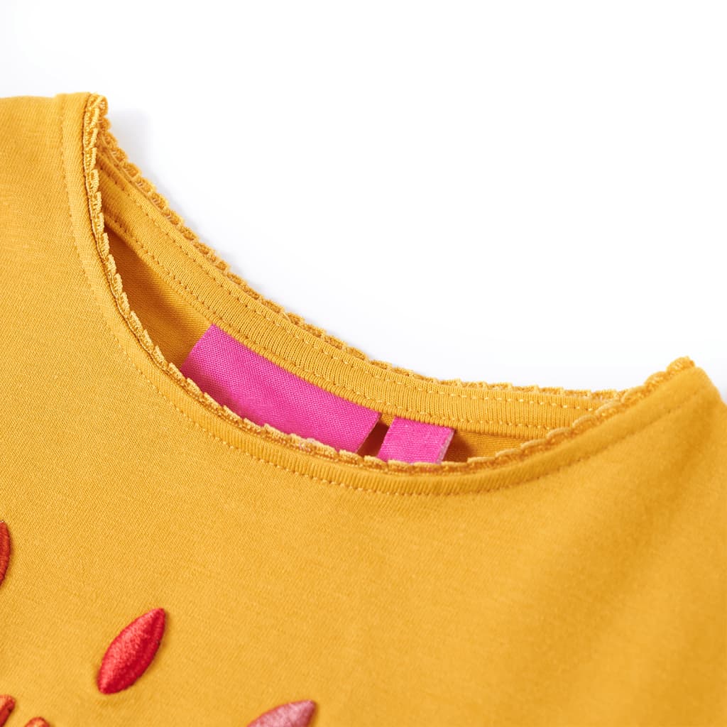 Vidaxl kindershirt met lange mouwen 92 donkerokerkleurig