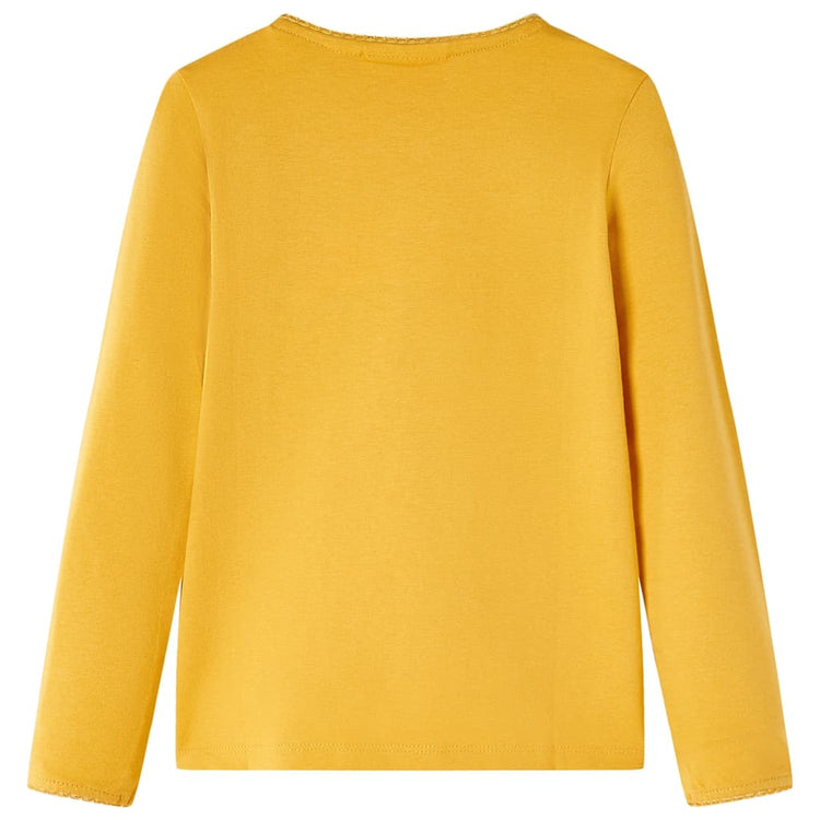 VidaXL Kindershirt met lange mouwen 116 donkerokerkleurig