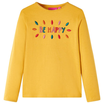 VidaXL Kindershirt met lange mouwen 128 donkerokerkleurig