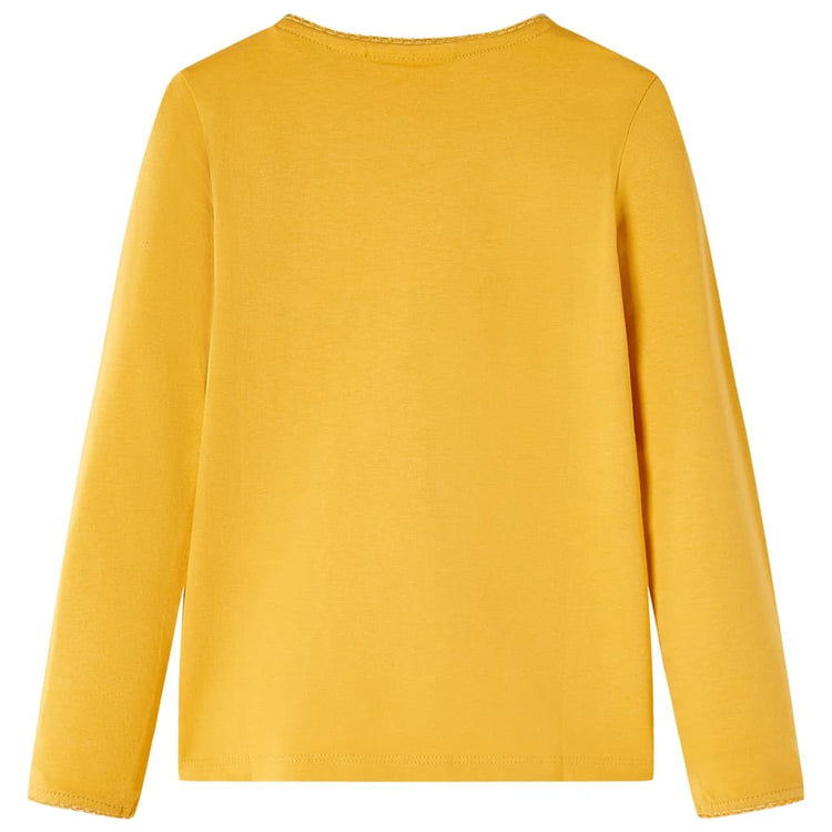VidaXL Kindershirt met lange mouwen 128 donkerokerkleurig