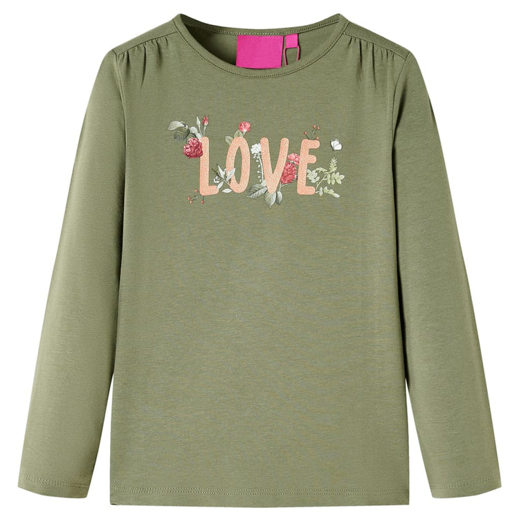 Vidaxl kindershirt met lange mouwen 116 kakikleurig