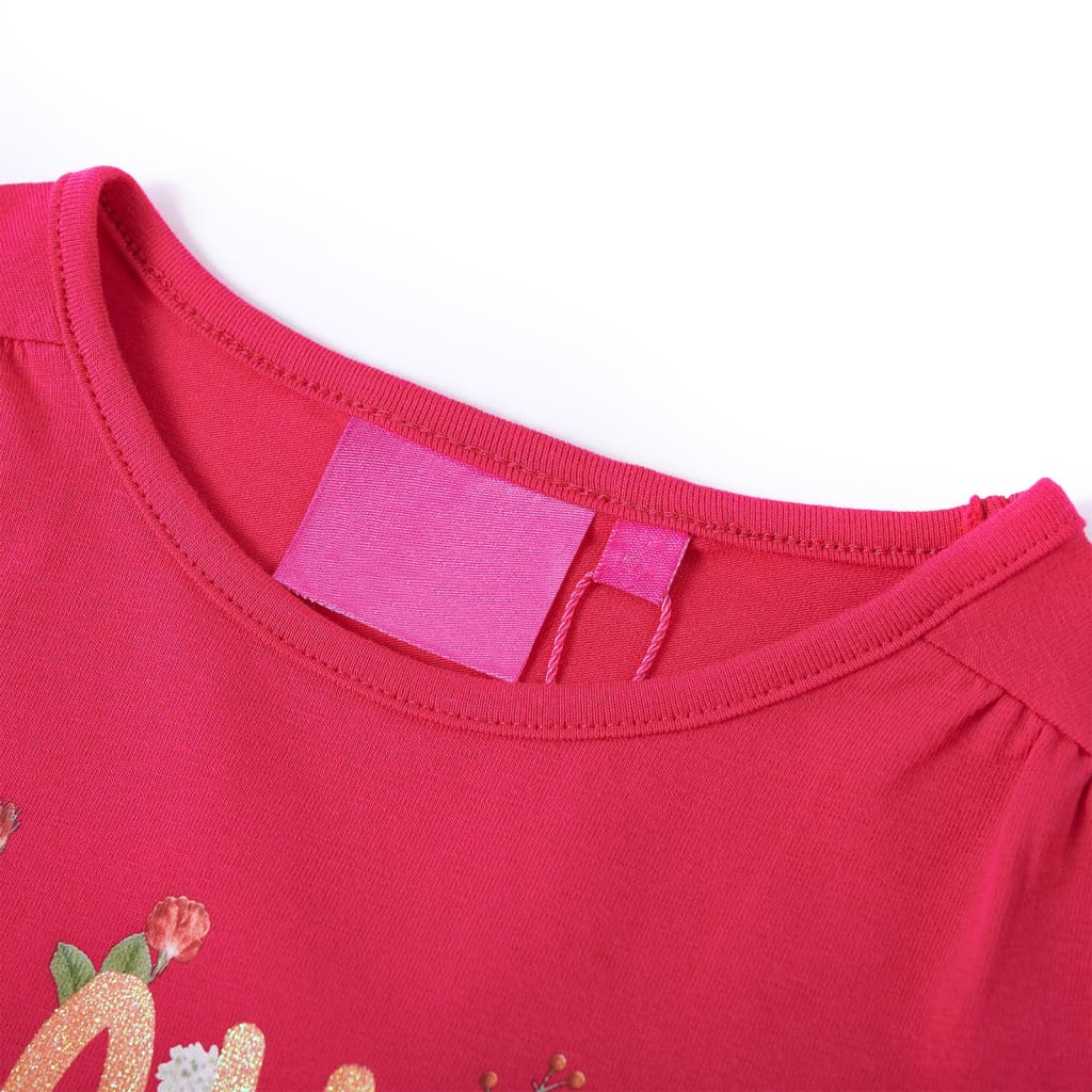 VidaXL Kindershirt met lange mouwen 116 felroze