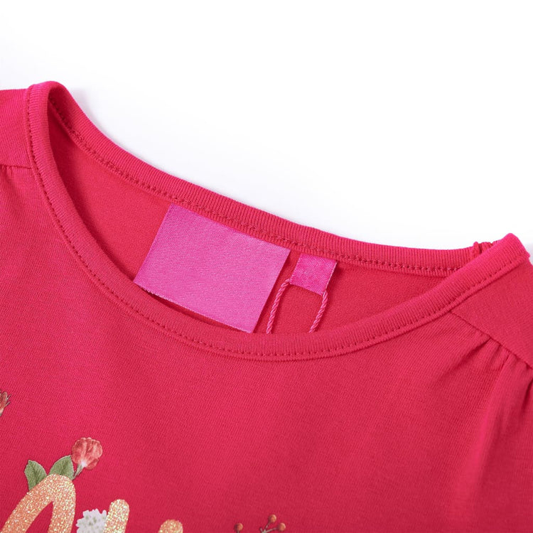 Vidaxl kindershirt met lange mouwen 128 felroze