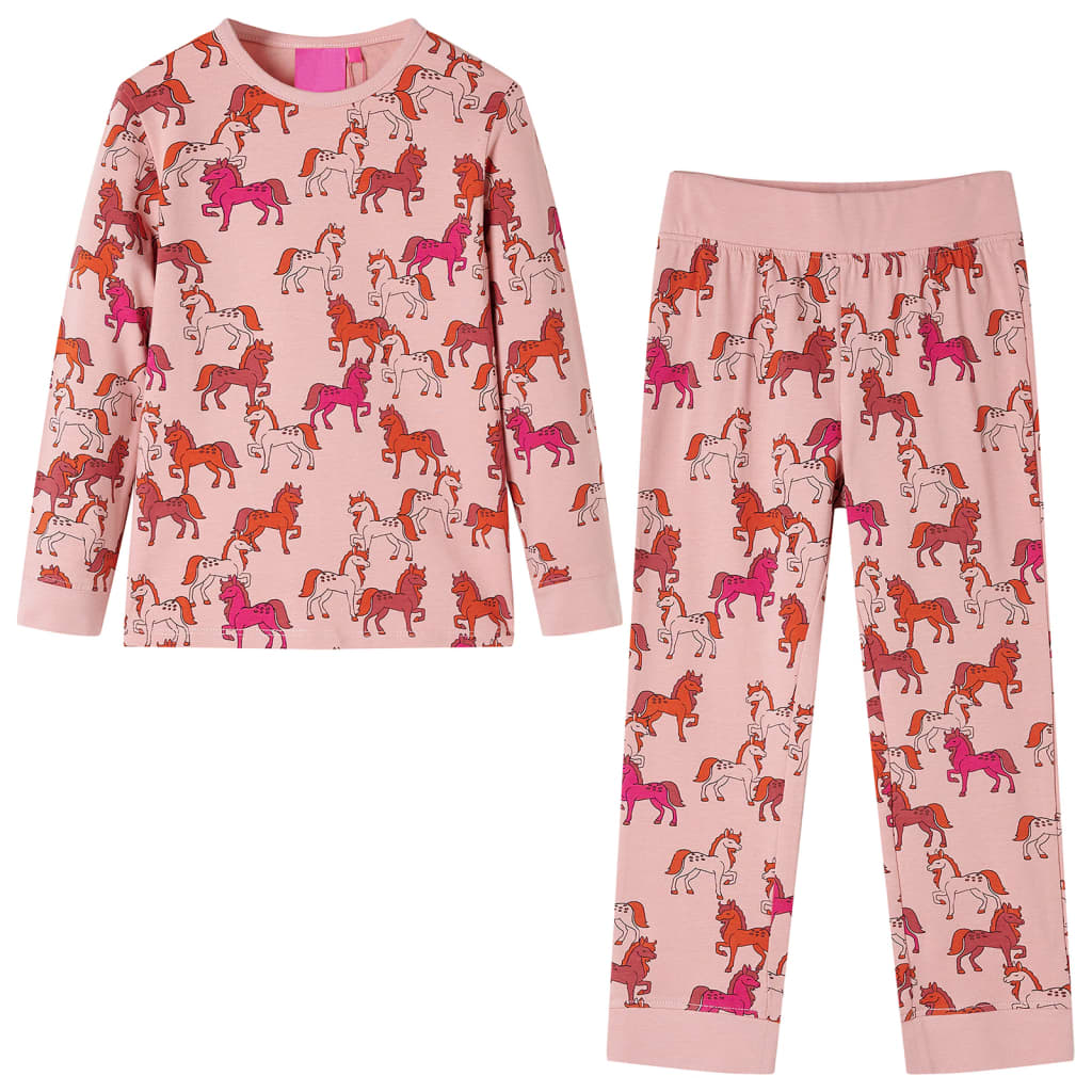Vidaxl kinderpyjama met lange mouwen 104 lichtroze