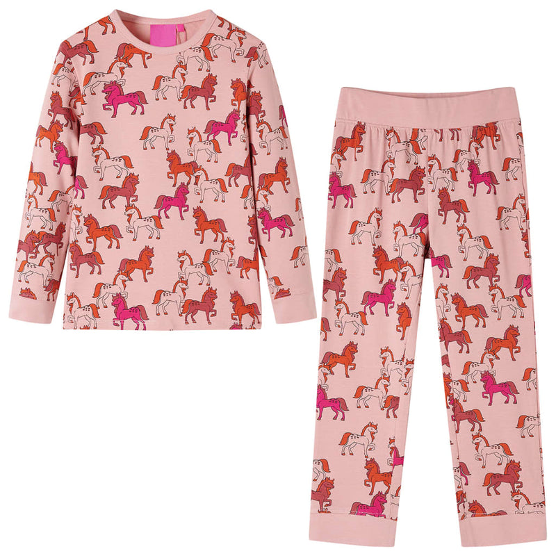 Vidaxl kinderpyjama met lange mouwen 104 lichtroze