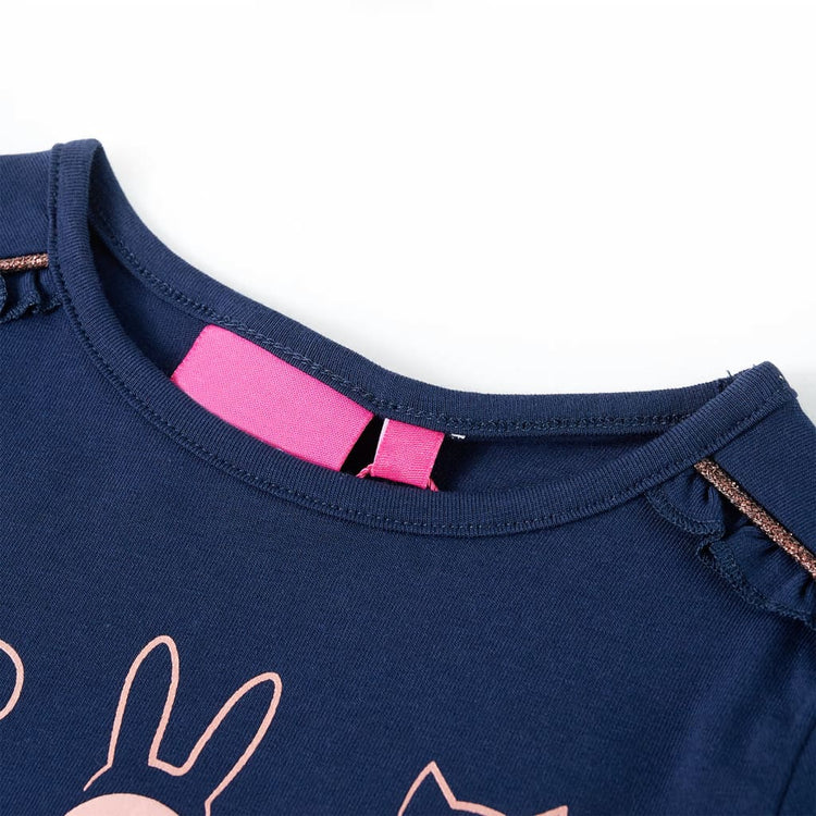 Vidaxl kindershirt met lange mouwen 128 marineblauw