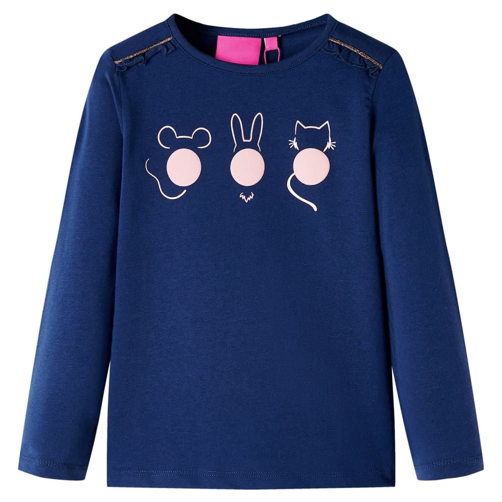 VidaXL Kindershirt met lange mouwen 140 marineblauw