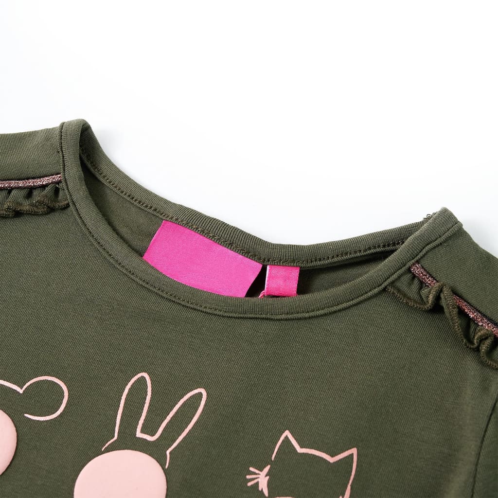 VidaXL Kindershirt met lange mouwen 104 kakikleurig