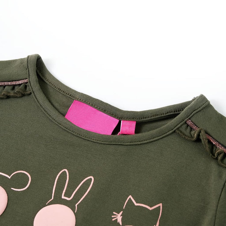 Vidaxl kindershirt met lange mouwen 128 kakikleurig