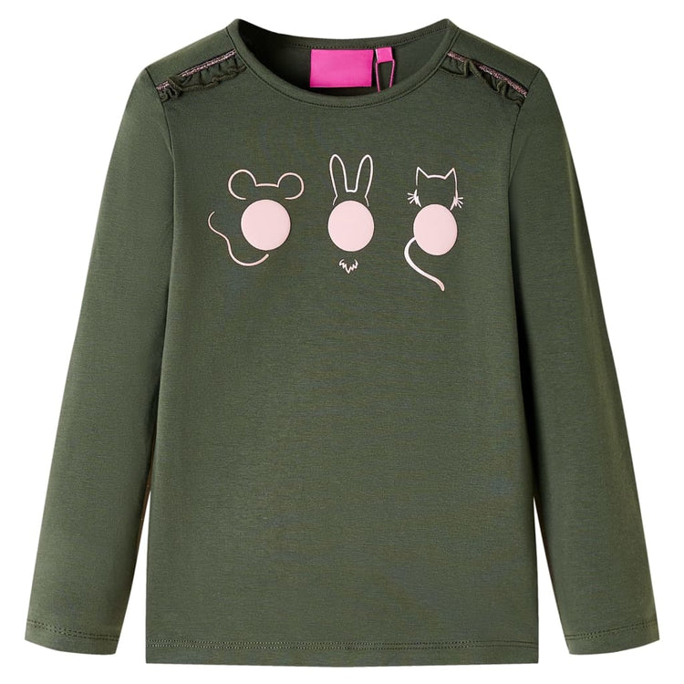 Vidaxl kindershirt met lange mouwen 140 kakikleurig