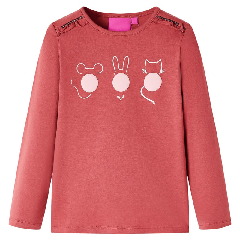 Vidaxl kindershirt met lange mouwen 104 rozebruin