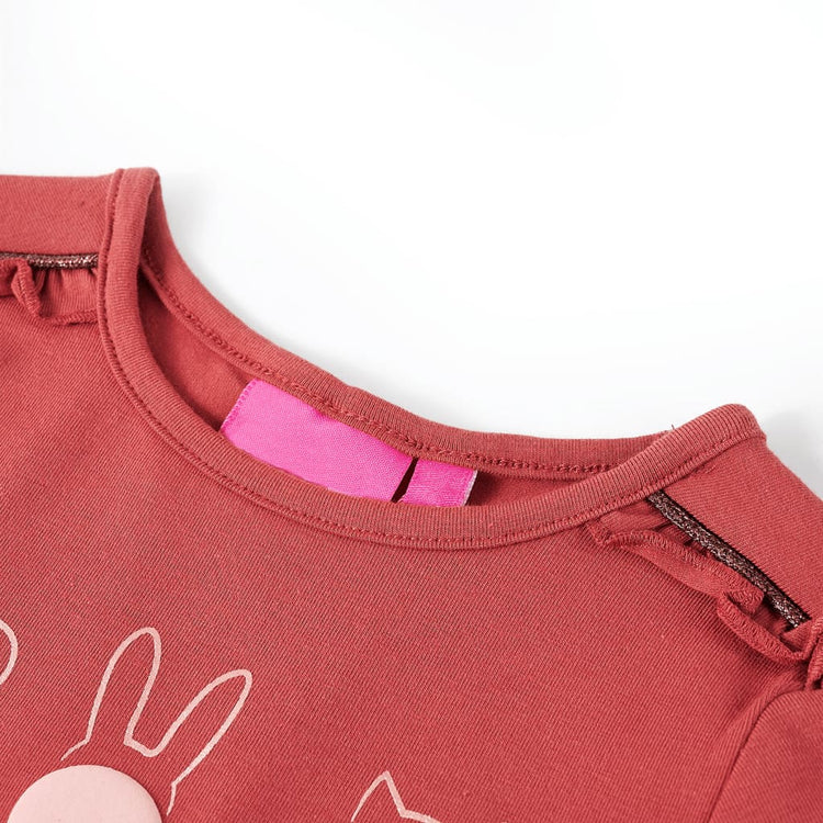 Vidaxl kindershirt met lange mouwen 116 rozebruin