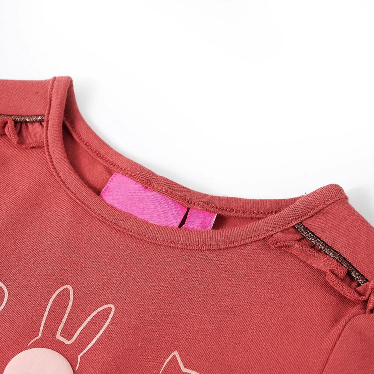Vidaxl kindershirt met lange mouwen 128 rozebruin