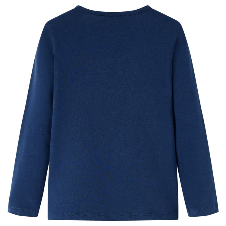 VidaXL Kindershirt met lange mouwen 128 marineblauw
