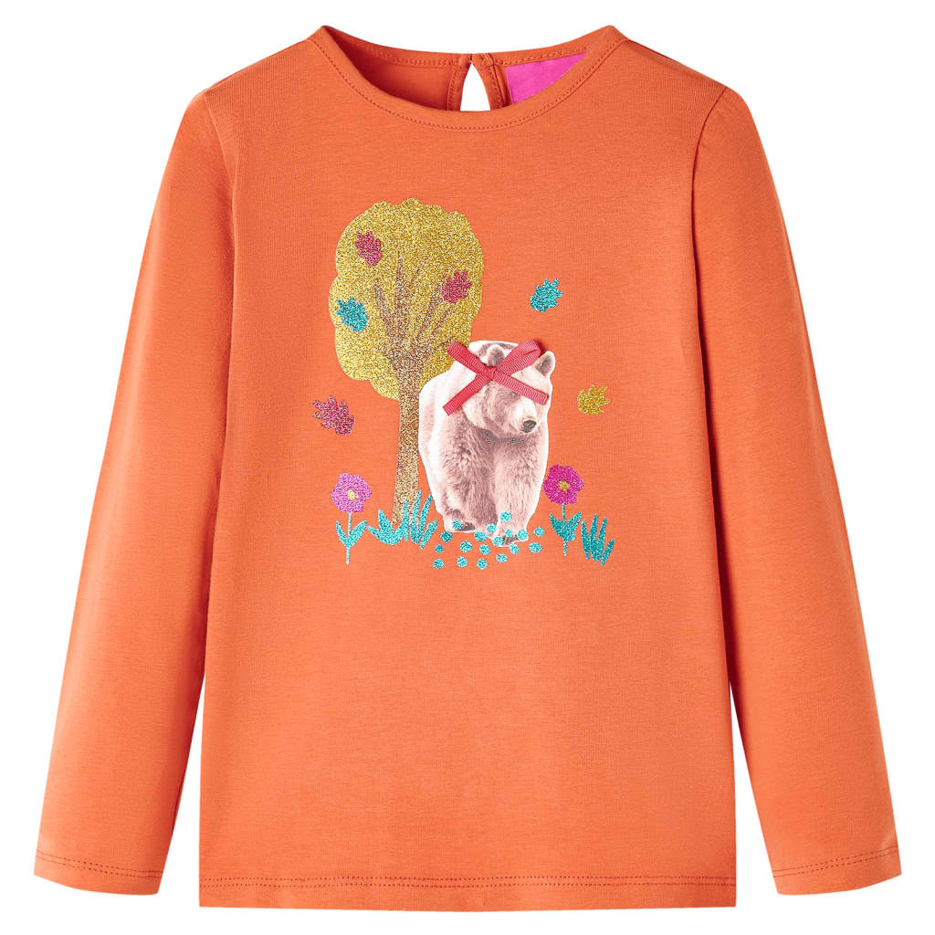 VidaXL Kindershirt met lange mouwen 104 oranjebruin