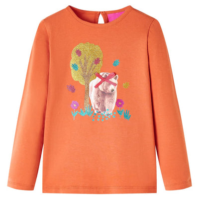 VidaXL Kindershirt met lange mouwen 128 oranjebruin