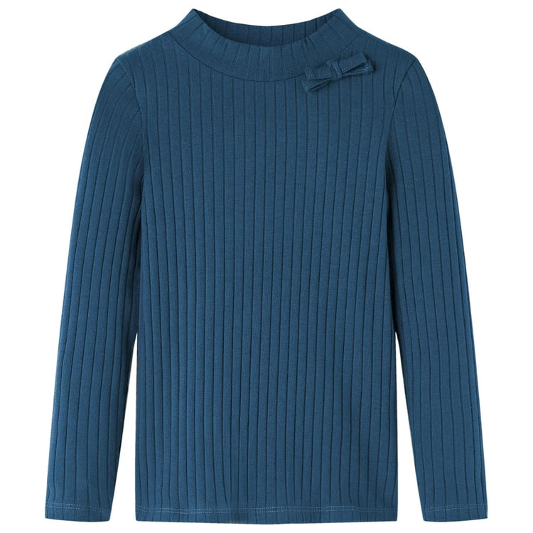 Vidaxl kindershirt met lange mouwen geribd 92 marineblauw