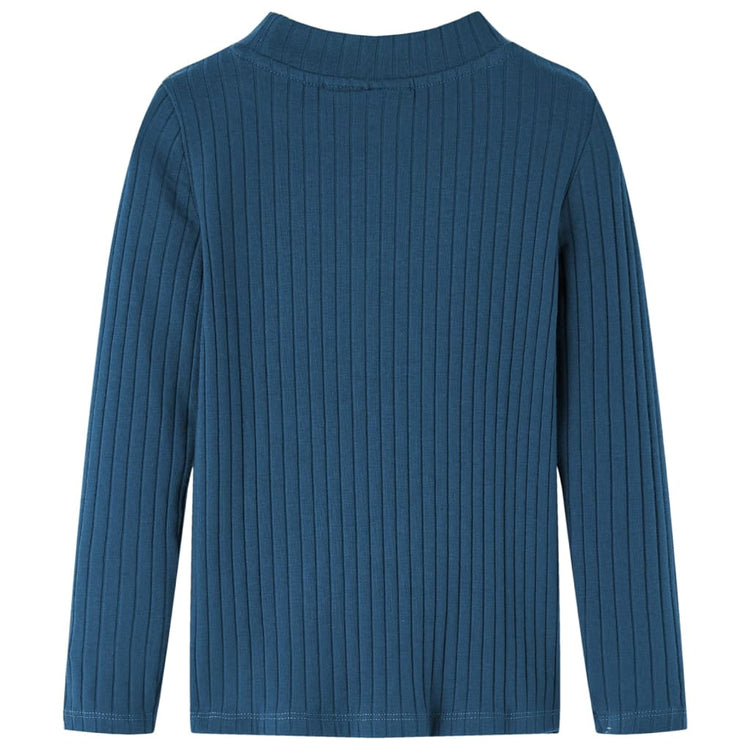 Vidaxl kindershirt met lange mouwen geribd 92 marineblauw
